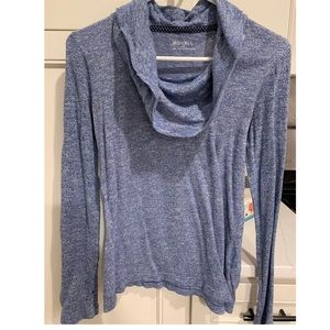 Heathered Blue Cowl Neck Tee